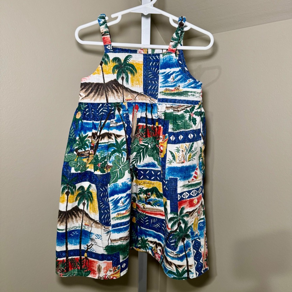 Reyn Spooner Kids Mele Kalikimaka Hawaiian Print Sun Dress Multicolor 4T‎